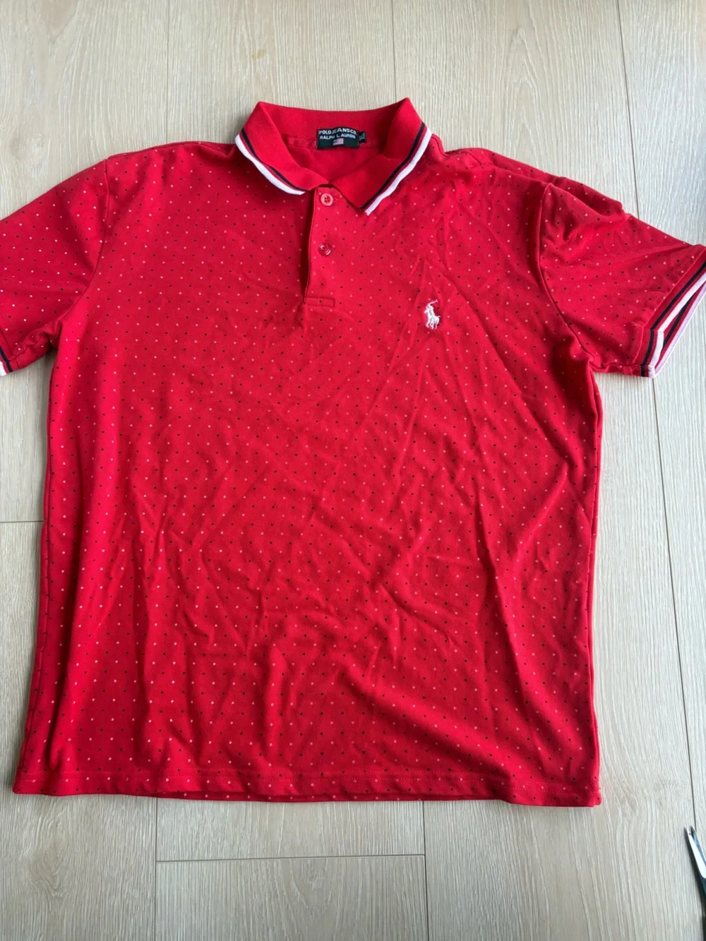 Ralph Lauren Red Polo with White Logo